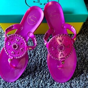 Jack Rogers Georgica Jelly Sandal- fuchsia- size 9